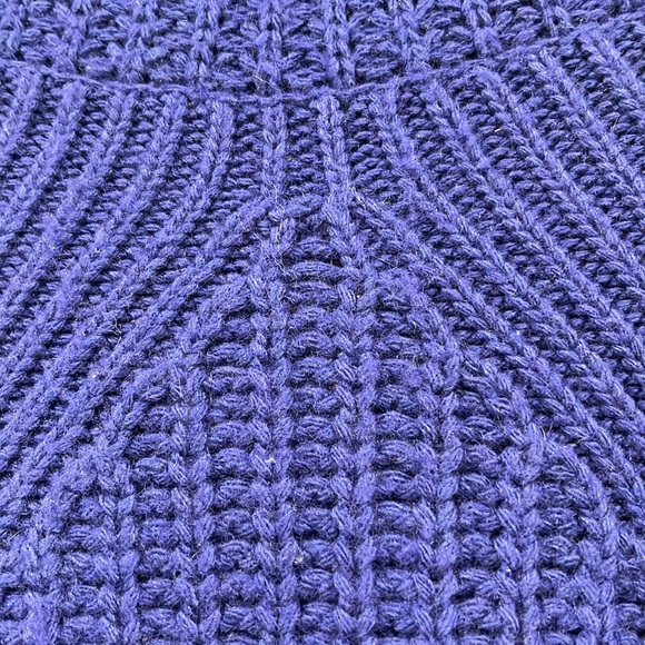 Autumn Cashmere Turtle Neck Pullover Sweater in Cobalt blue Leather elbow M - Picture 12 of 15